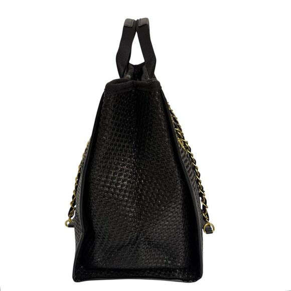 ON HOLD- Chanel Raffia Deauville Tote Bag w Gold Chain Detail - Picture 11 of 13
